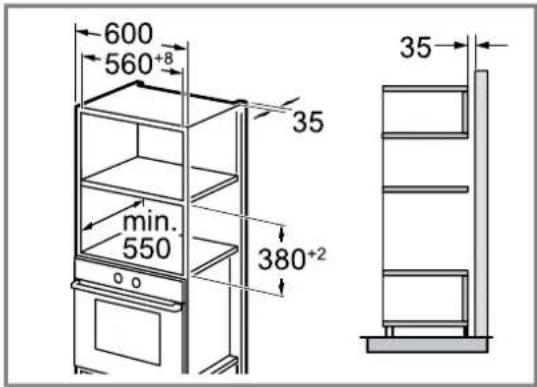 NEFF HLAGD53G0 - Cotes d'encombrement dans le placard vertical - 1