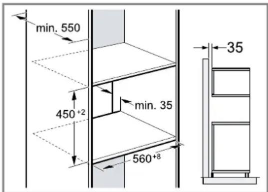 min. 550 450⁺² min. 35 560⁺⁸ 35