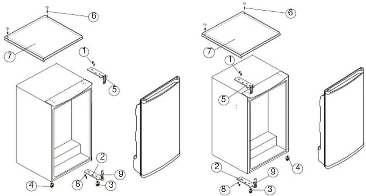ETNA KVV755WIT - Changing the side on which the door opens - 1