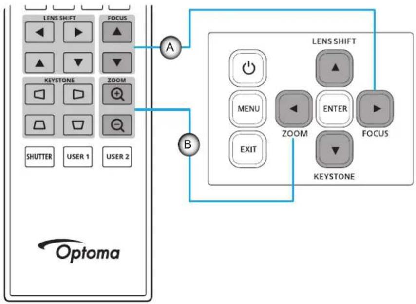 OPTOMA ZU920TST - Réglage du zoom et de la mise au point du projecteur - 1