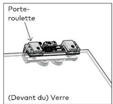 KABA PURE Sonos - 2.23A Installer les supports à roulettes : sur le verre monolithique SEULEMENT - 3