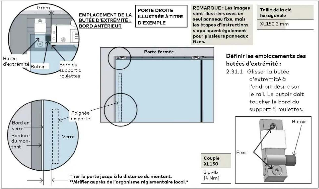 KABA PURE Sonos - Ajuster les emplacements des butées d'extrémité : Butée d'extrémité ANTÉRIEURE - 1