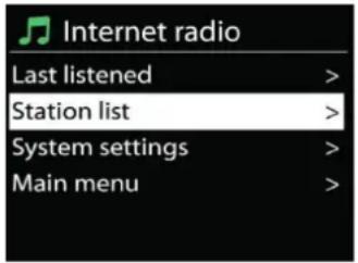 Soundmaster ICD2020 - - Lista de estações - 1