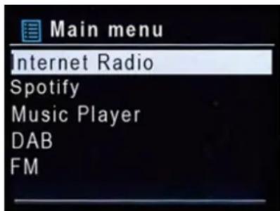 Soundmaster ICD2020 - MENU PRINCIPALE - 1