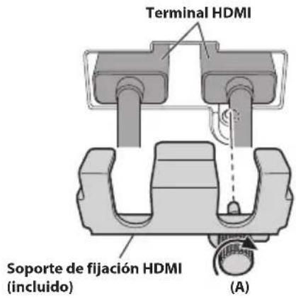 ALPINE iLX-F905DU8 - Asegure el soporte de fijación HDMI con el tornillo (A). - 1
