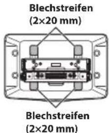 ALPINE iLX-F905DU8 - Bringen Sie die Blechstreifen je nach der Einbauhöhe des Displays an. - 3