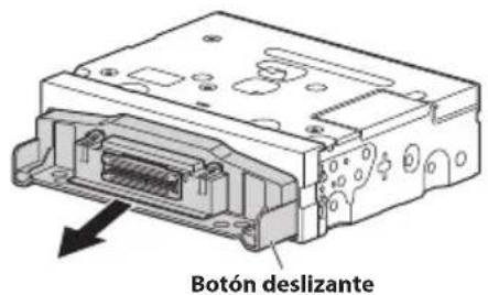 ALPINE iLX-F905DU8 - Tire hacía fuera del botón deslizante y colocarlo en su posición hacía delante. (Para volver aponer el botón deslizante en su posición hacíailtras, empujelo.) - 1