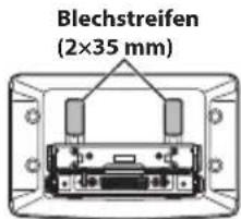 ALPINE iLX-F905DU8 - Bringen Sie die Blechstreifen je nach der Einbauhöhe des Displays an. - 2