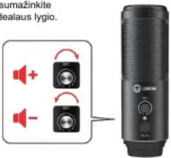 sumažinkite dealaus lygio.