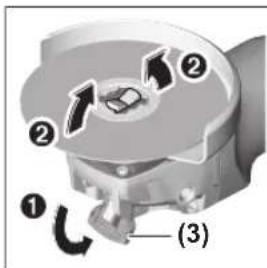 BOSCH GWX 14-125 S Professional - Smontaggio dell'accessorio di levigatura - 1