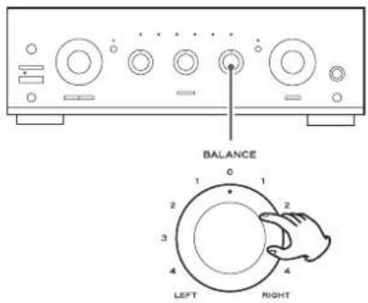 TEAC A-R630MK2 - Hur du justerar balansen mellan de vänstra och högra högtalarna - 1
