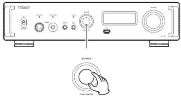 TEAC UD-701N - Turn the SOURCE knob to select USB. - 1