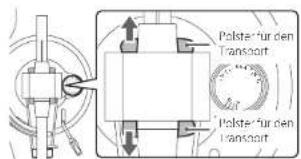 TEAC TN-4D-O - Während des Transports wird der Tonarm durch Polster geschützt. Entfernen Sie diese in Pfeilrichtung. - 1