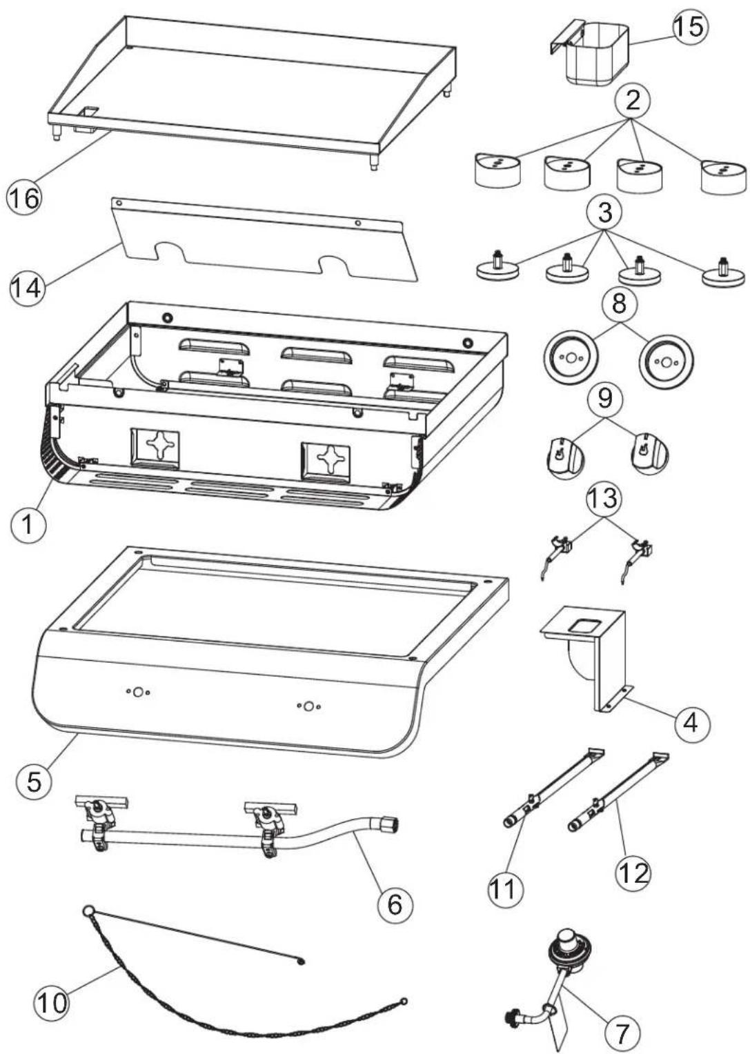 Char-Broil 19952085 - REPLACEMENT PARTS DIAGRAM / DIAGRAMME DE PIÈCES DE RECHANGE DIAGRAMA DE PIEZAS DE REPUESTO - 1