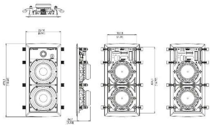 TANNOY iW 6DS - iW4 DC Model Dimensions - 3