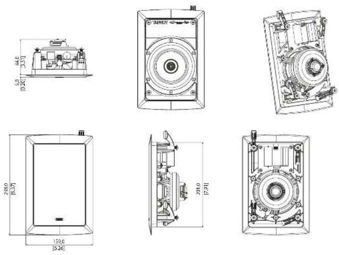 TANNOY iW 62DS - iW4 DC Model Dimensions - 1