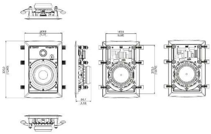 TANNOY iW 62S - iW4 DC Model Dimensions - 2