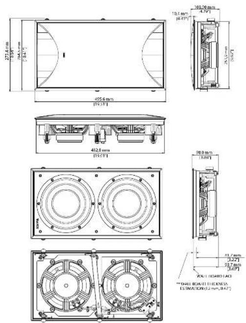 TANNOY PCI SUB IW WITH BACK CAN - DimensionsDimensions - 2