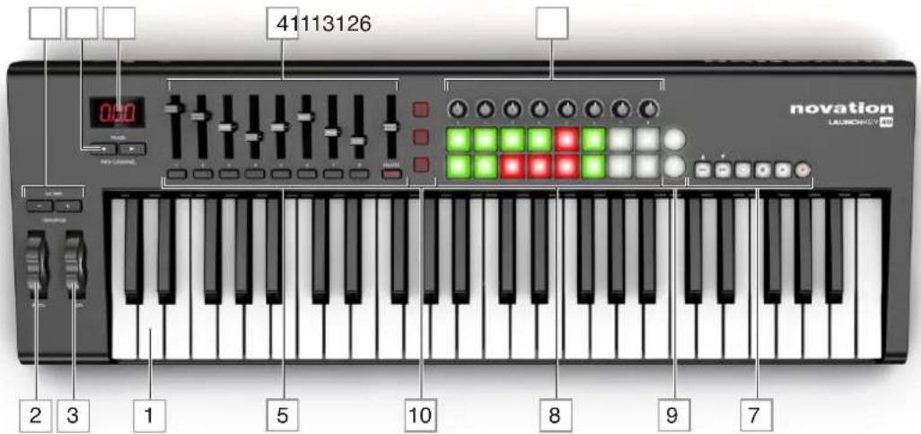 NOVATION Launchkey 49 MK1 - Face supérieure - commandes - 2