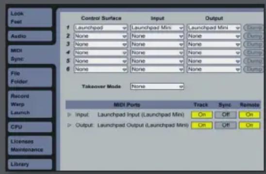 NOVATION Launchpad Mini MK2 - CONFIGURATION DU LAUNCHPAD MINI DANS ABLETON LIVE - 1