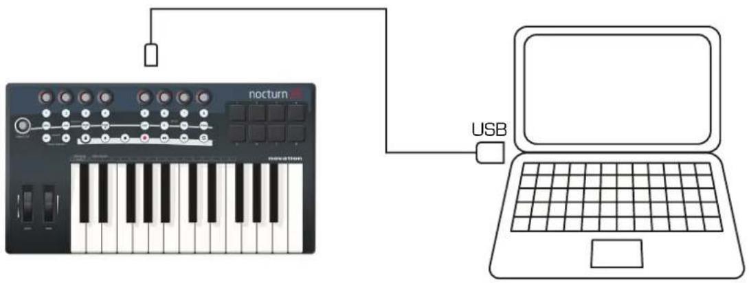 NOVATION Nocturn 49 - CONNEXION À L'ORDINATEUR - 1