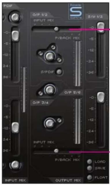FOCUSRITE Saffire LE - ■ Balance entre entrées et pistes playback pour le monitoring et les casques - 1