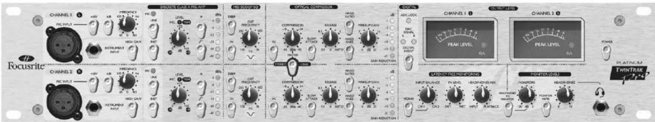 FOCUSRITE Platinum TwinTrack Pro - RACK VENTILATION: AS THE TWINTRAK PRO IS A CLASS A DEVICE, PLEASE ENSURE IT IS PLACED TOWARDS THE BOTTOM OF YOUR EQUIPMENT RACK, WITH SUFFICIENT SPACE ABOVE AND BELOW FOR VENTILATION. - 1