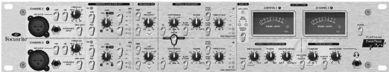 FOCUSRITE Platinum TwinTrack Pro - VENTILATION EN RACK : LE TWINTRAK PRO EST UN APPAREIL DE CLASS A. VEILLEZ À LE PLACER AU PLUS BAS DU RACK ET À MÉNAGER UN ESPACE LIBRE SUFFISANT AU-DESSUS ET ENDESSOUS DE LUI POUR ASSURER SON REFROIDISSEMENT. - 1