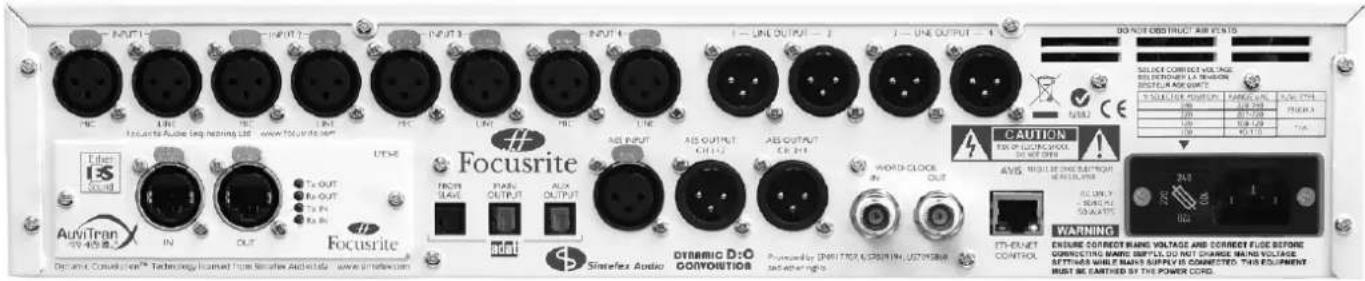 FOCUSRITE Liquid 4Pre - Connexion de la face arrière - 1