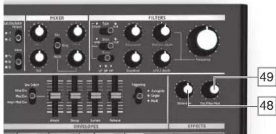 NOVATION Bass Station II - La section Effects (effets) - 1