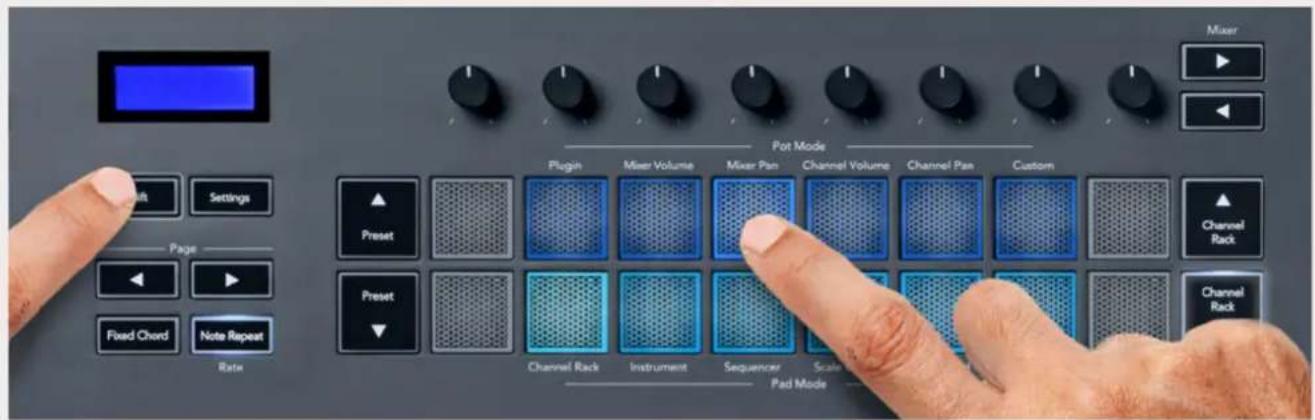 NOVATION FLkey 37 - Les panoramiques de la section de mixage - 1