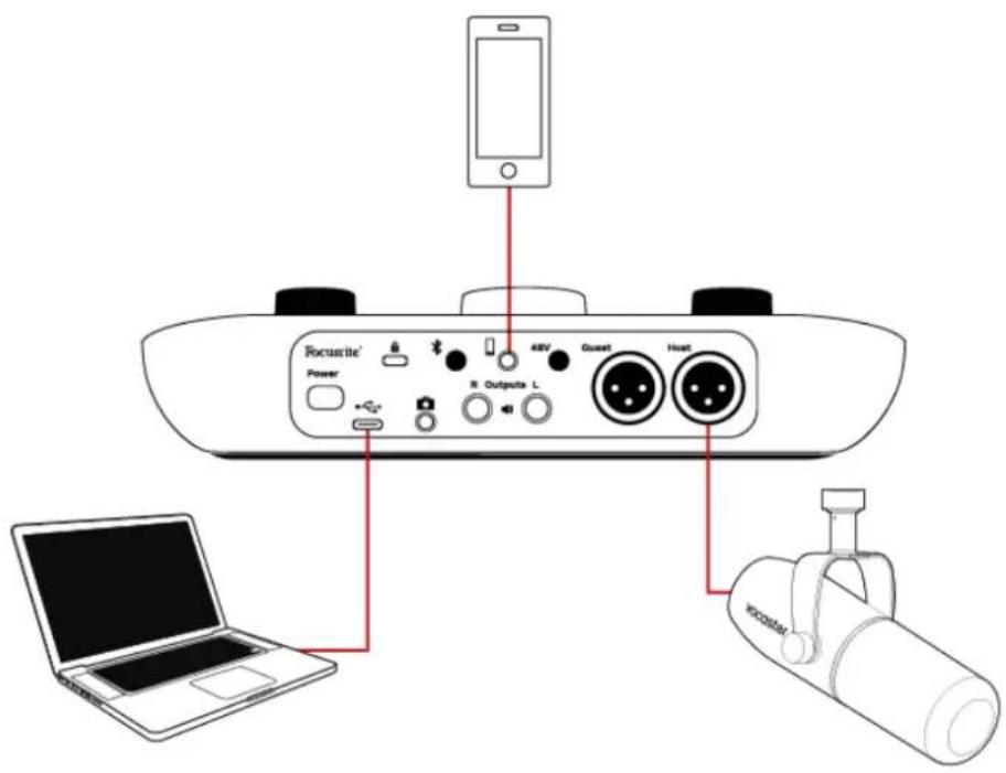 FOCUSRITE Vocaster Two Studio - Enregistrement d'un téléphone - 1