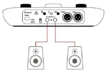 FOCUSRITE Vocaster Two Studio - Écoute avec des haut-parleurs - 1