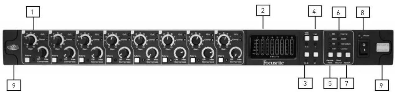 FOCUSRITE OctoPre MKII Dynamic - Face avant - 1