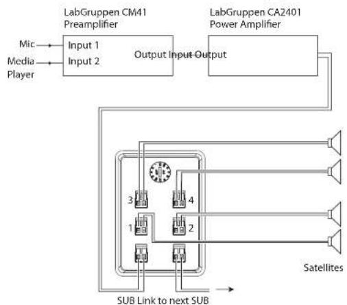 TANNOY SAT SUB - Diagrammes de branchement typiques - 1