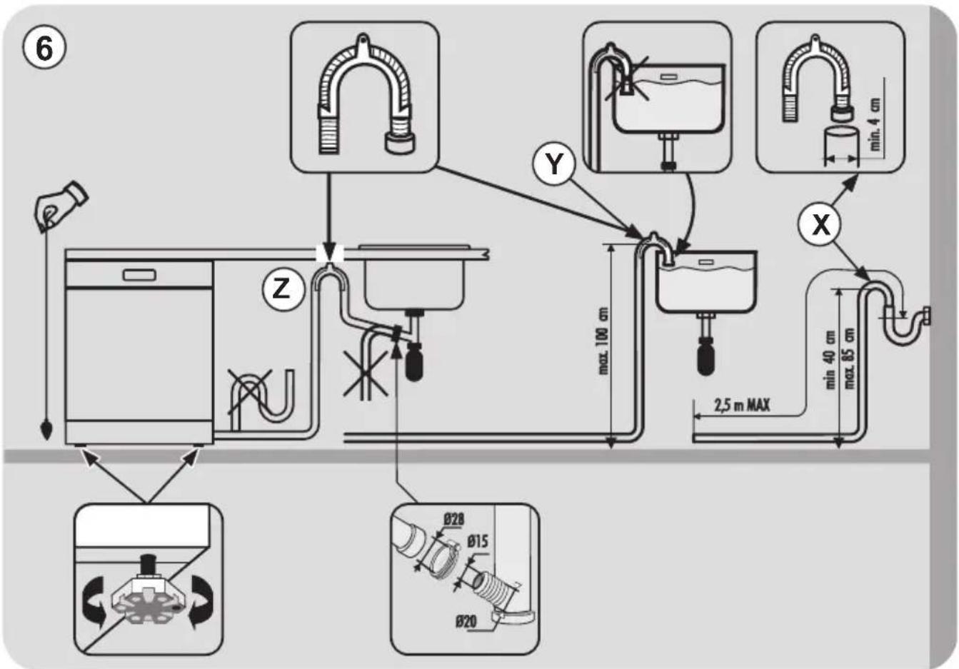 HOOVER HF 3E7LNW - Connecting the outlet hose - 1