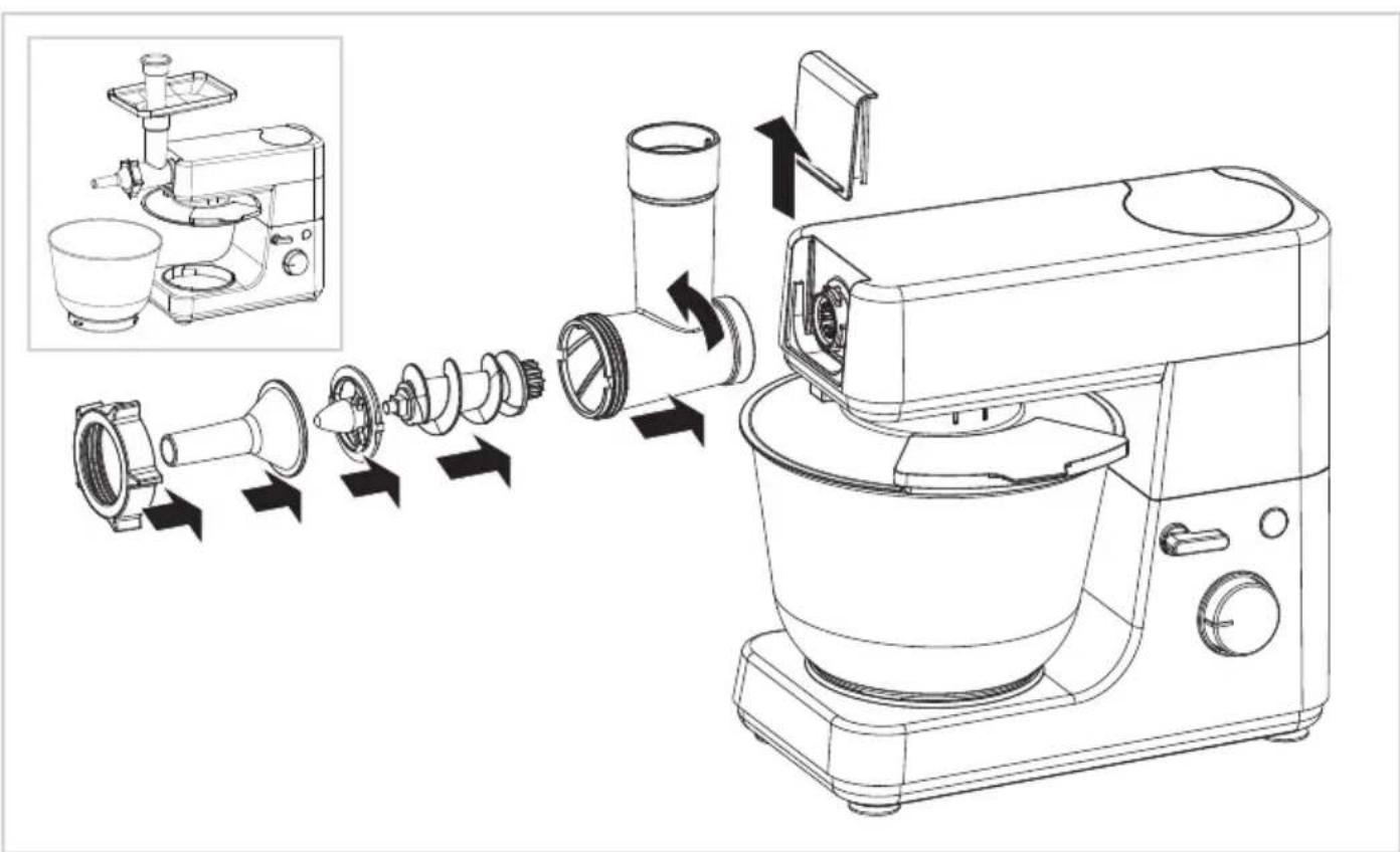BESTRON Kitchen Master Pro 920100 - WERKING - Gebruik vleesmolen om worst te maken - 1