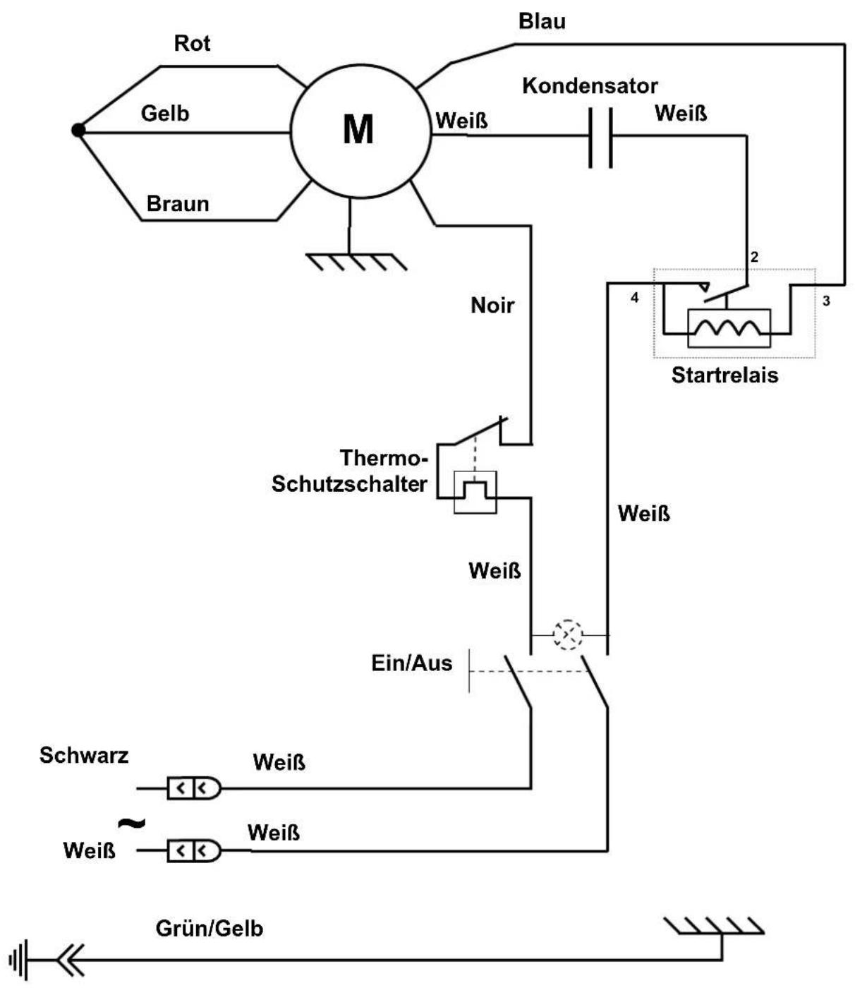 Santos N° 1 - Schaltplan 100-120V 50/60Hz, Modell Nr. 4 - 3