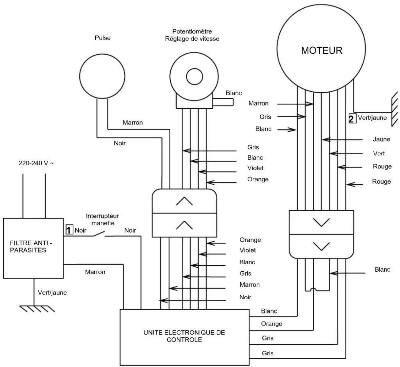 Santos N° 37 - Schéma électrique 220-240V 50/60Hz - 1