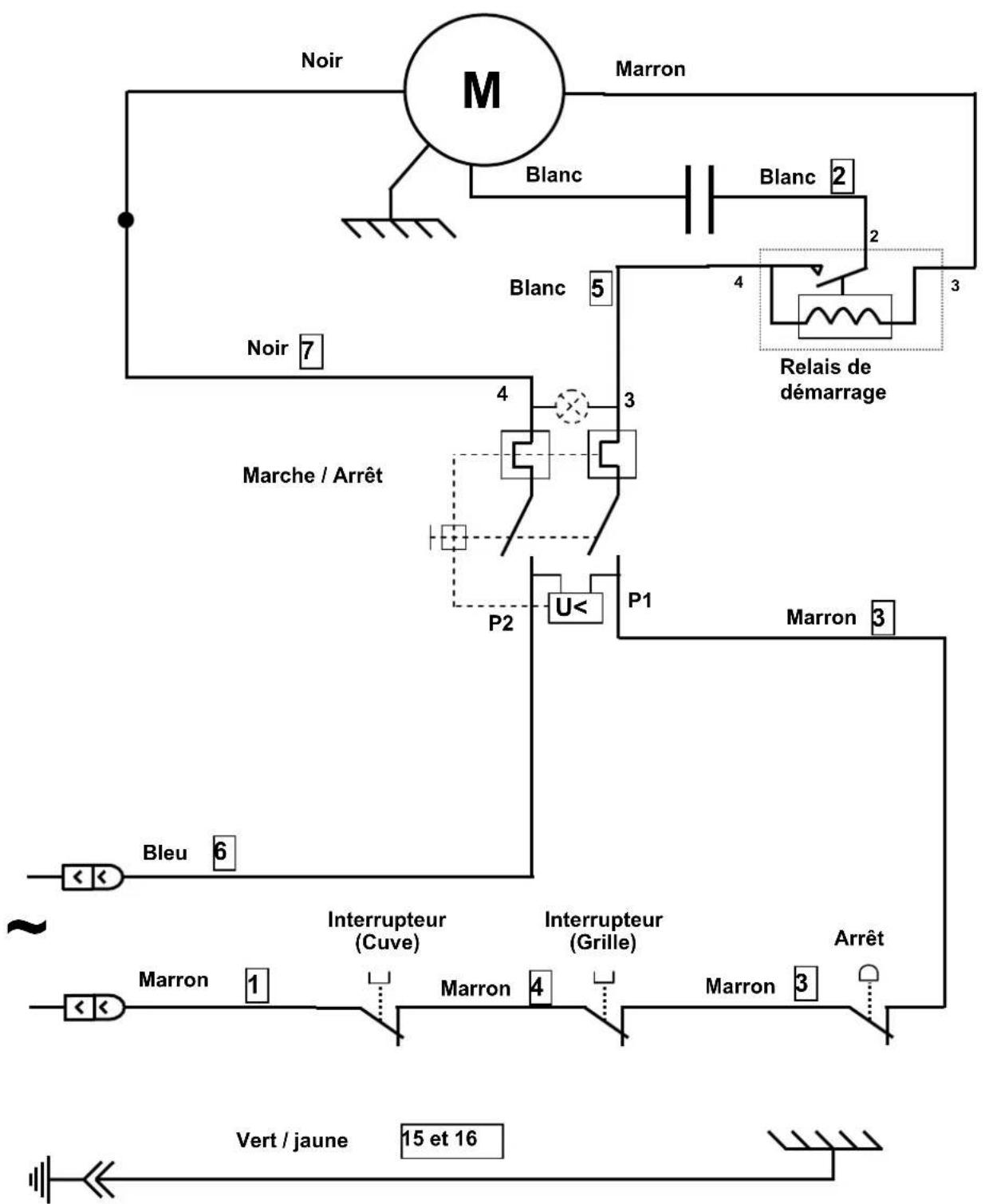 Santos N° 27 - Schéma électrique Triphasé 380V / 220V 50Hz - 3