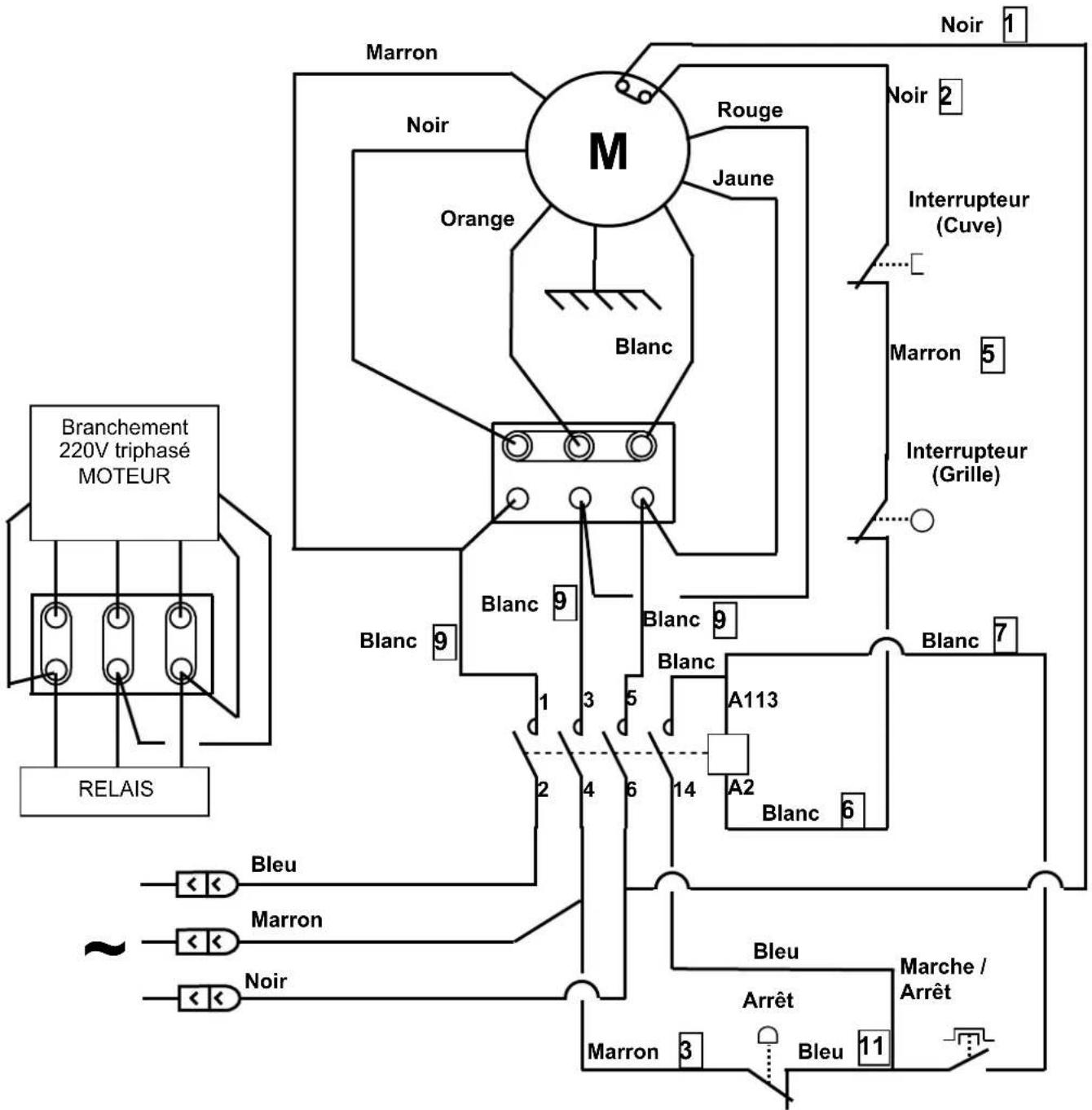 Santos N° 27 - Schéma électrique Triphasé 380V / 220V 50Hz - 1