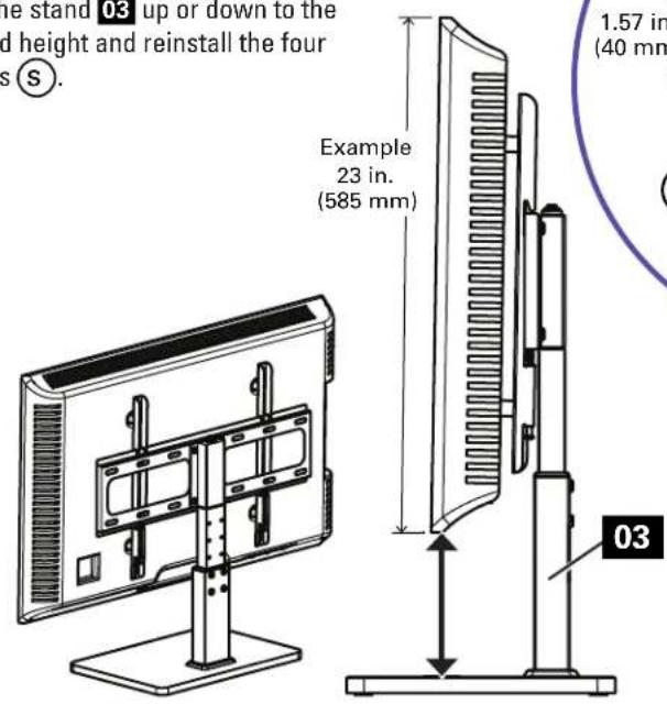 SANUS VSTV1 - Step 3 Determine Height of TV on Stand - 1