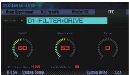 ROLAND FA-07 - Editor les effets du système - 1