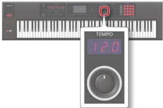 ROLAND FA-07 - Tournez la commande [TEMPO]. - 1