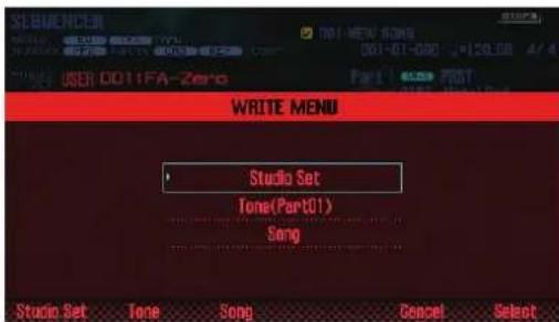 ROLAND FA-07 - Appuyez sur le bouton [WRITE]. - 1