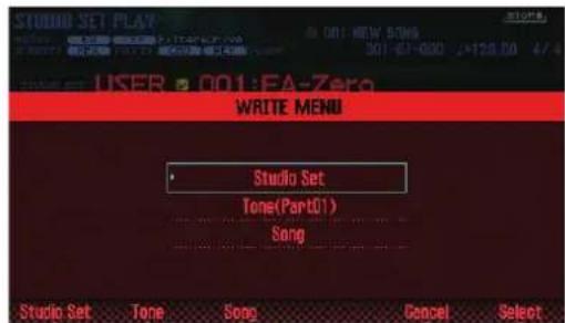 ROLAND FA-07 - Appuyez sur le bouton [WRITE]. - 1