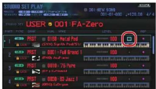 ROLAND FA-07 - Selectionner les parties audibles (KBD) - 1