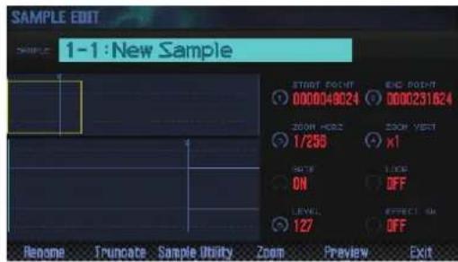 ROLAND FA-07 - Appuyez sur le bouton [2] (Sample Edit). - 1