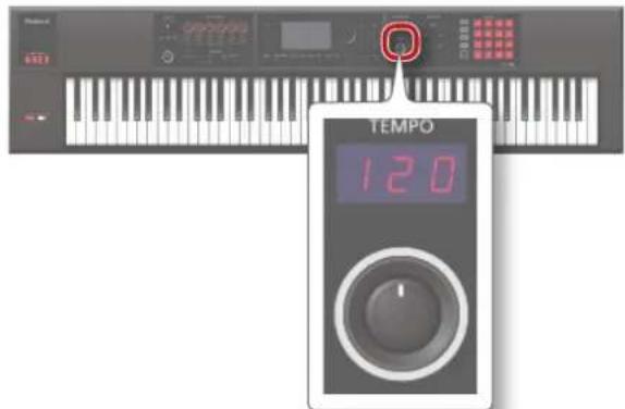 ROLAND FA-07 - Tournez la commande [TEMPO]. - 1