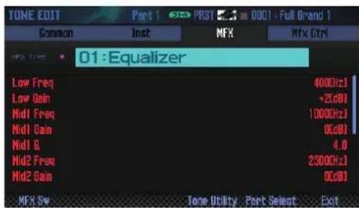 ROLAND FA-07 - Editor les effets d'un son (Tone) - 1